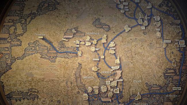 Landkarte der Reisen Marco Polos