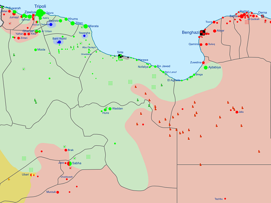 Karte Bürgerkrieg Libyen August 2016