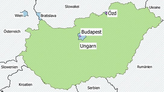 Ungarn - Karte