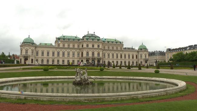 Die Rückansicht des Schloss Belvedere in Wien