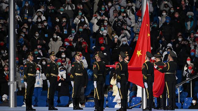 Chinesische Fahne bei Olympischen Spielen 2022