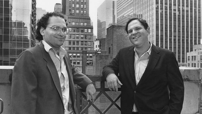 Filmproduzent Bob Weinstein und sein Bruder Harvey Weinstein von Miramax Films, New York City, 21. April 1989