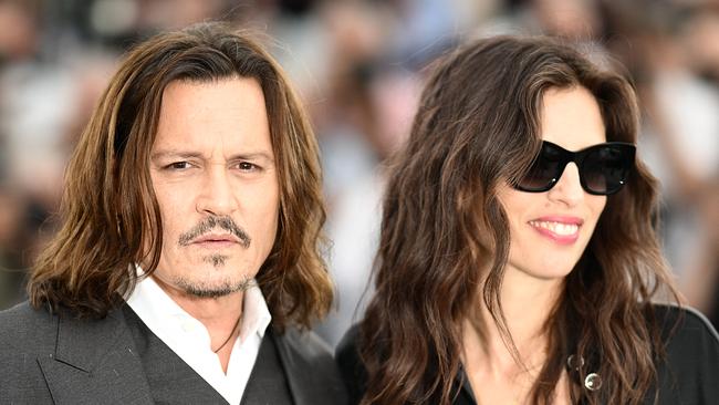 Johnny Depp (L) and French actress and director Maiwenn 