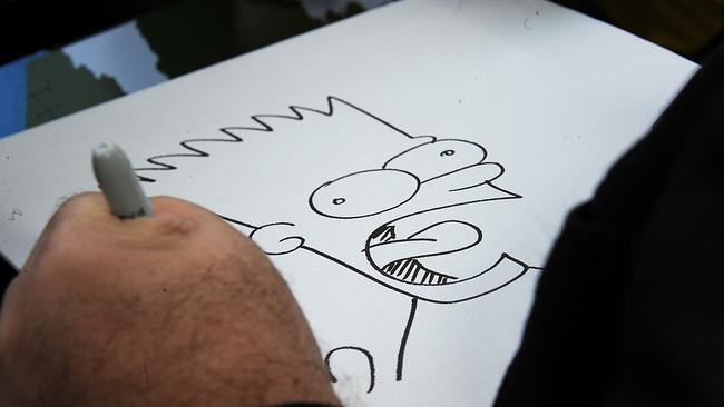 Hand zeichnet Bart Simpson