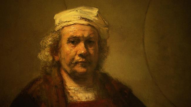 Ausstellungsansicht KHM, Rembrandt Selbstporträt