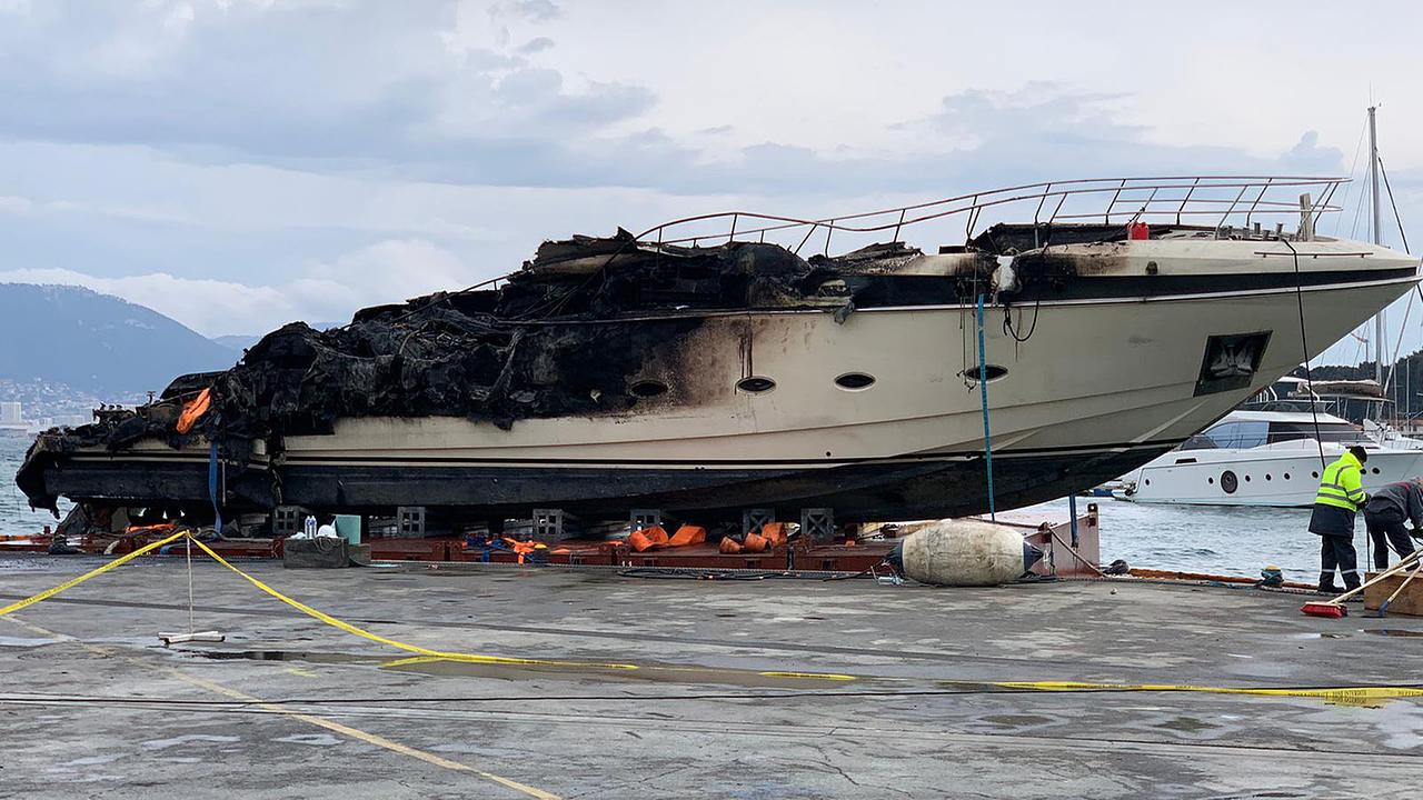 © ORF Abgebrannte Motoryacht