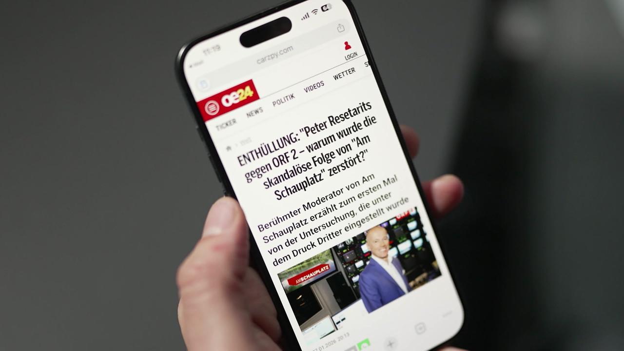 Die Fake-Internetseite mit Schlagzeilen über Enthüllungen von Peter Resetarits ist zu sehen