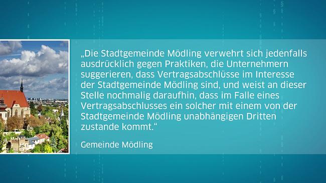 © ORF Eine Stellungnahme der Gemeinde Mögling zu der kritisierten App ist zu sehen