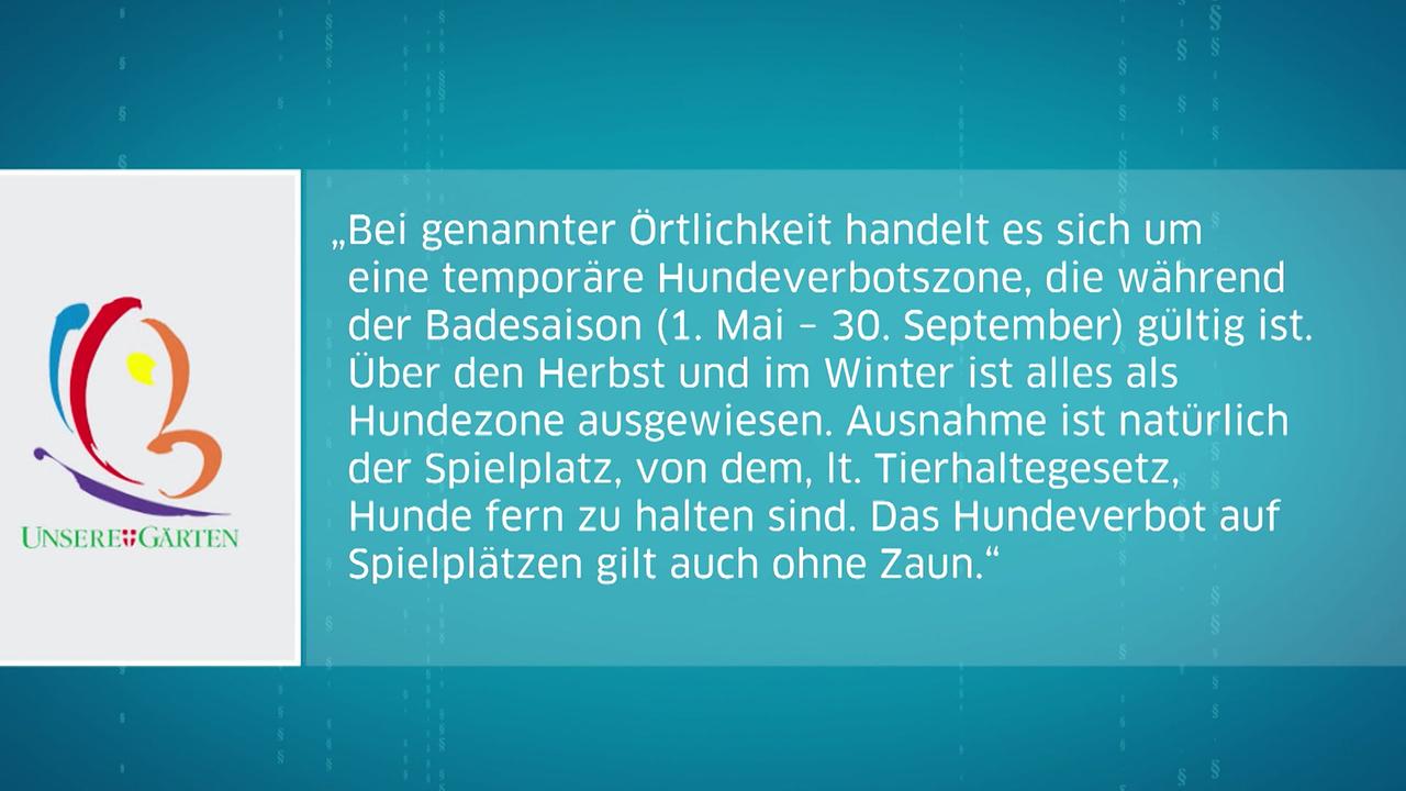 Die Antwort der MA 42 betreffend Hundezone und Spielplatz wird hier gezeigt