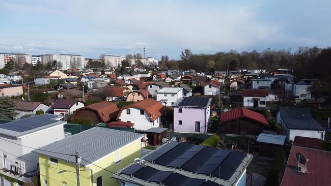 Ein Luftbild der Anlage des Kleingartenvereins ist zu sehen