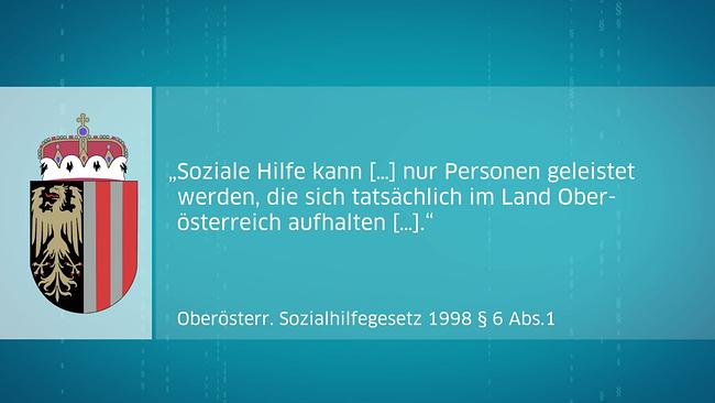 Man sieht in gekürzter Form die Stellungnahme des Land Oberösterreich bezüglich Sozialer Hilfe
