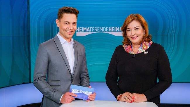 "Heimat Fremde Heimat"-Moderator Marin Berlakovich und Sendungsverantwortliche Silvana Meixner