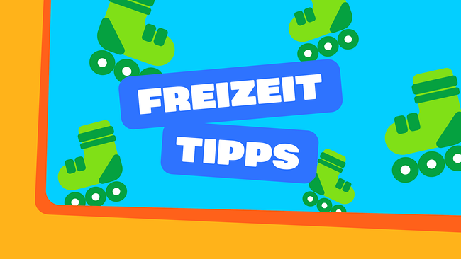 im Bild: Rollschuh-Icons mit dem Schriftzug Freizeit-Tipps.