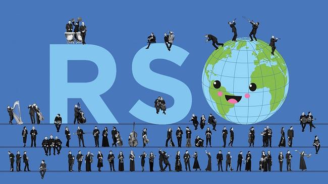 Grafik Musiker:innen RSO mit Weltkugel