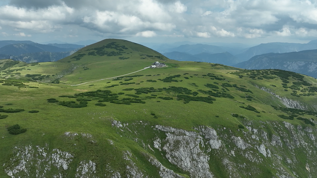 Die Schneealm im Sommer aus der Vogelperspektive