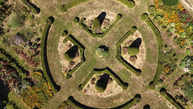 Barockgarten aus der Vogelperspektive