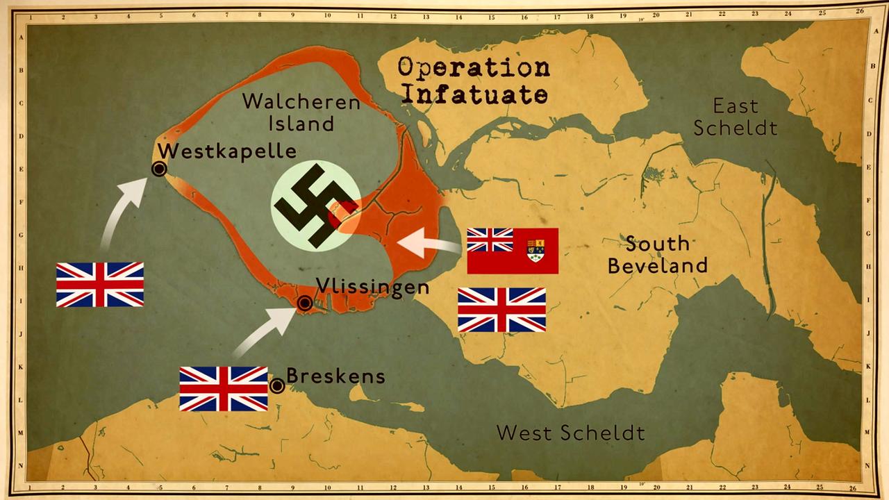 Karte - Plan für die letzten Phasen der Schlacht.