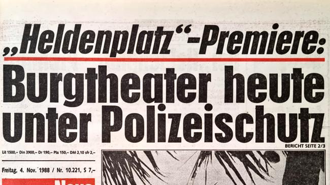 „Burgtheater heute unter Polizeischutz“ schreibt die Kronen Zeitung am Premierentag.