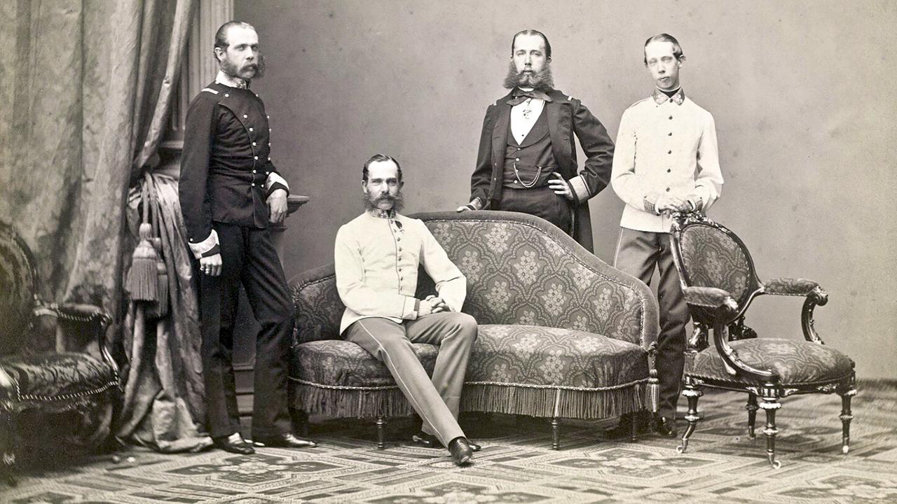 Erzherzog Karl Ludwig, Kaiser Franz Joseph I., Erzherzog Maximilian, Erzherzog Ludwig Viktor.