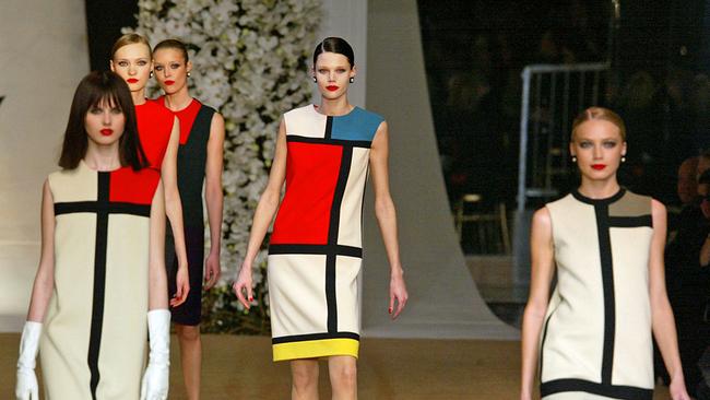 Modeschau Yves Saint Laurent inspiriert von Mondrian