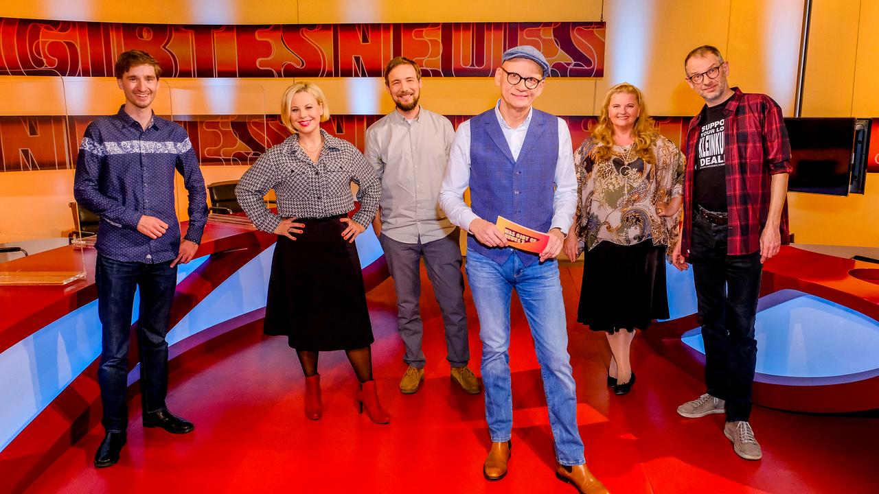 © ORF/ Günther Pichlkostner Clemens Maria Schreiner, Katharina Straßer, Rudi Schöller, Oliver Baier, Ulrike Beimpold und Severin Groebner