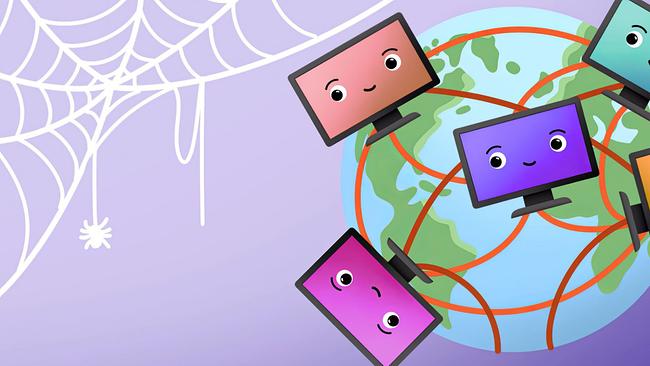 Weltkugel und untereinander verbundene Computer 