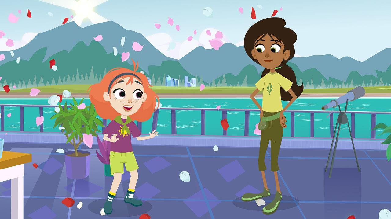 Rae ist völlig aus dem Häuschen, denn es regnet Glitzer vom Himmel