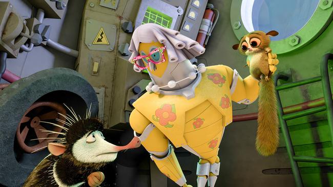 King Julien, Maurice, Ted und Pancho befinden sich immer noch im Zeppelin der verrückten Affen