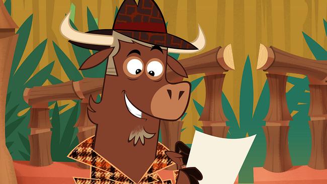 Sherlock Yack hält einen weißen Zettel in der Hand