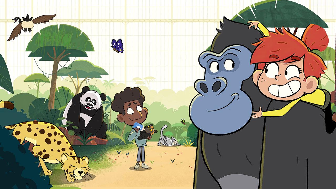 © ORF/ZDF Studios/Watch Next Media Das Mädchen Taylor sitzt auf einem Gorilla und krault ihn. Sie lebt in einer Tier-Auffangsstation.