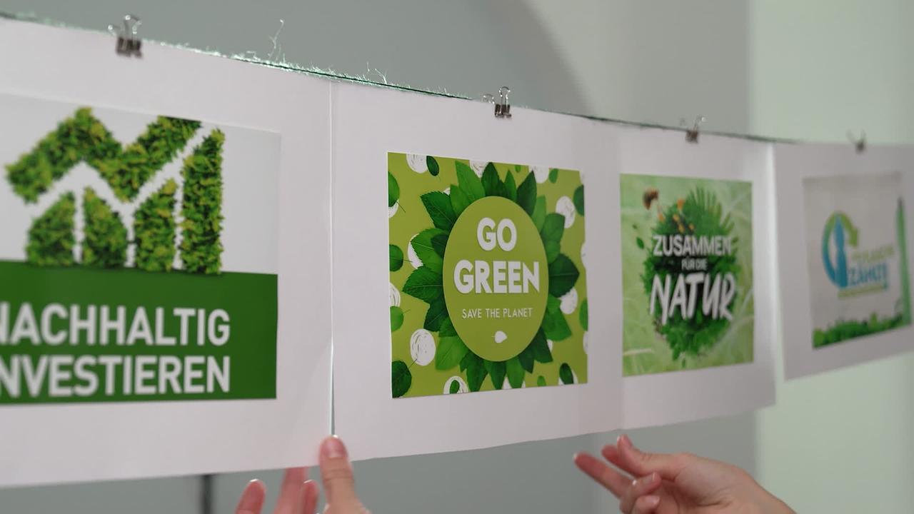Bilder mit Aufschrift Greenwashing