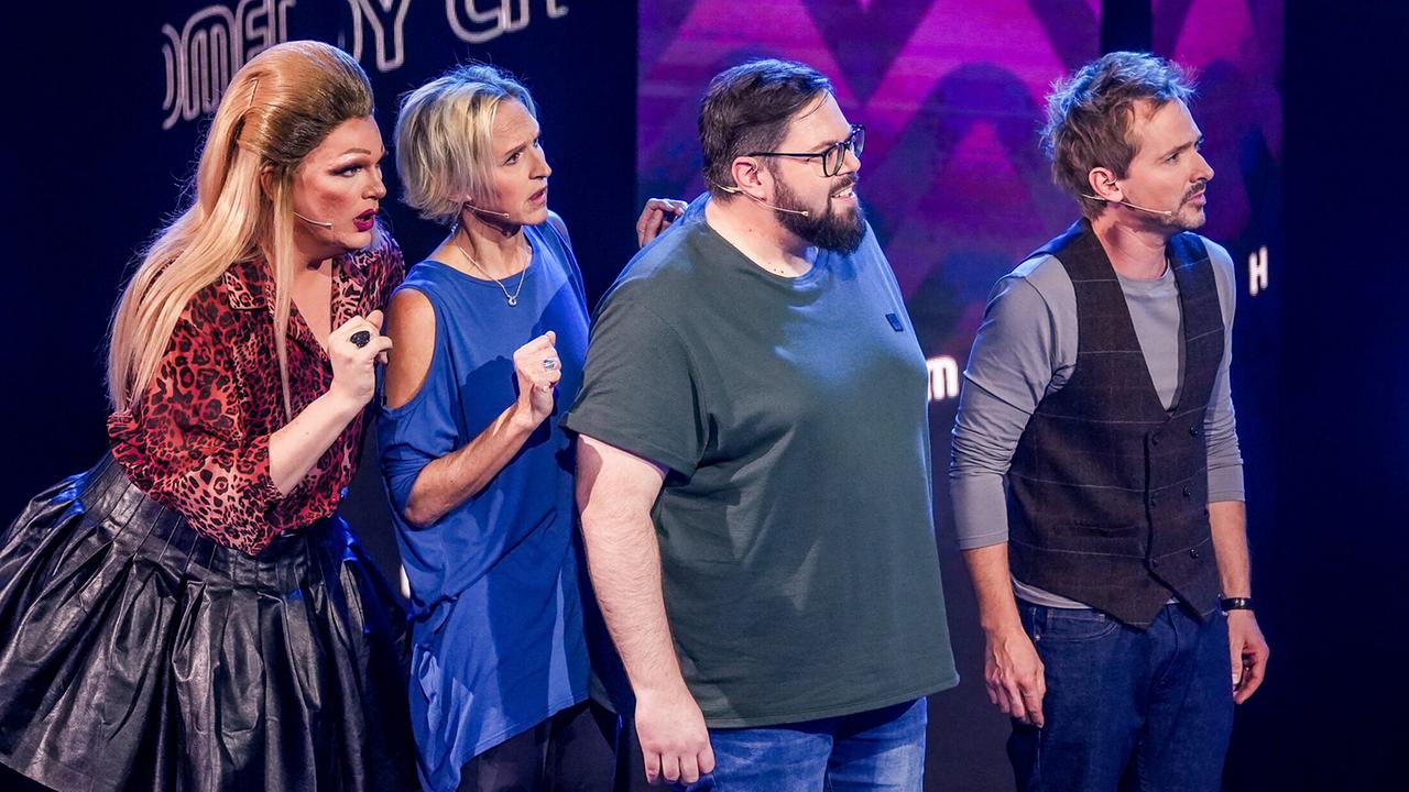 "Die Comedy Challenge - Das kann ja heiter werden": Grazia Patricia, Susanne Rietz, Michael Bauer, Florian Kaufmann
