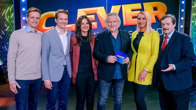 CLEVER – die Rätselshow: Thomas Nausch, Mathias Nausch, Sophie Neumayer, Gregor Seberg, Silvia Wirnsberger, Werner Gruber