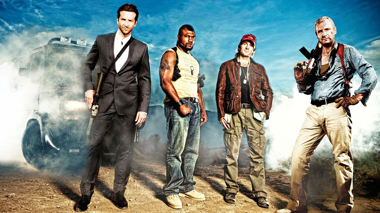 Bradley Cooper (Templeton 'Face' Peck), Quinton 'Rampage' Jackson (B.A. Baracus), Sharlto Copley (H.M. Murdock), Liam Neeson (Col. John 'Hannibal' Smith)