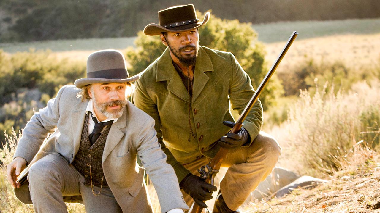 Christoph Waltz (Dr. King Schultz), Jamie Foxx (Django)