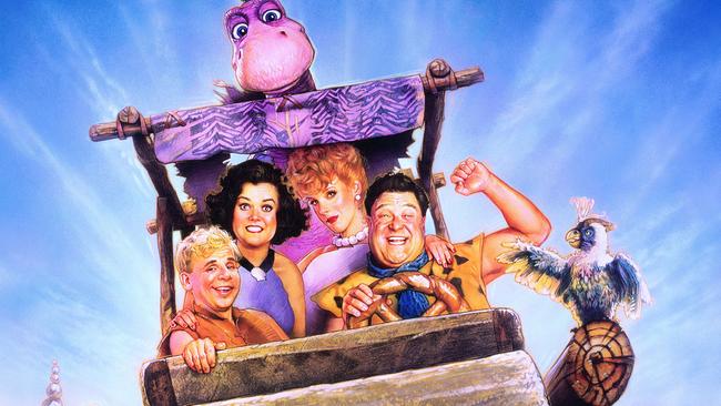 Im Bild (v.li.): Rick Moranis (Barney), Rosie O'Donnell (Betty), Elizabeth Perkins (Wilma), John Goodman (Fred).