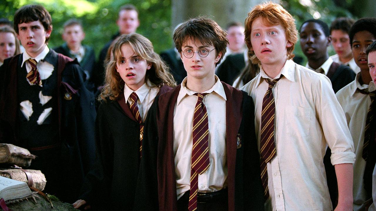 Emma Watson (Hermine Granger), Daniel Radcliffe (Harry Potter), Rupert Grint (Ron Weasley)