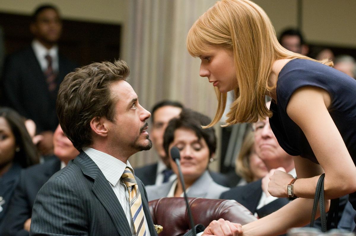 Im Bild: Robert Downey jr. (Tony Stark / Iron Man), Gwyneth Paltrow (Pepper Potts).