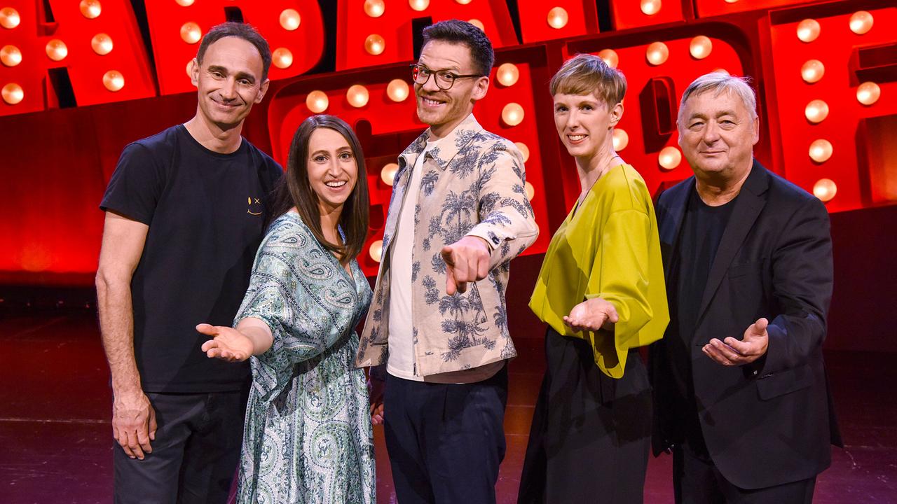 © ORF/E&A Film/Hubert Mican Kabarettgipfel: Gernot Kulis, Lydia Prenner-Kasper, Martin Frank, Sonja Pikart Andreas Vitásek