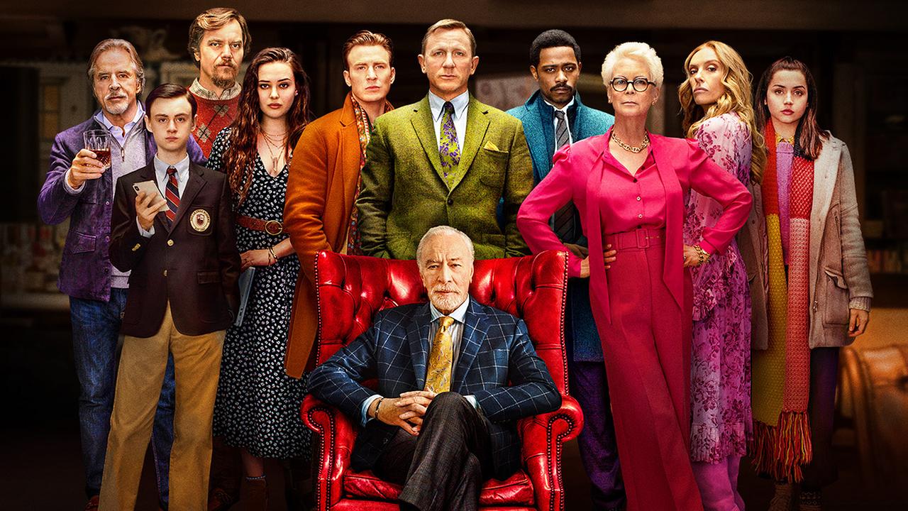 Don Johnson (Richard Drysdale), Jaeden Martell (Jacob Thrombey), Michael Shannon (Walt Thrombey), Katherine Langford (Meg Thrombey), Chris Evans (Ransom Drysdale), Daniel Craig (Benoit Blanc), Lakeith Stanfield (Lt. Elliott), Jamie Lee Curtis (Linda Drysdale), Toni Collette (Joni Thrombey), Ana de Armas (Marta Cabrera)