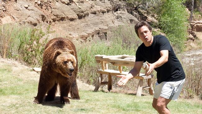Im Bild: Pauls (Hugh Grant) Versuch, sich mit der lokalen Fauna anzufreunden, scheitert kläglich. Der Bär sieht in ihm nur sein nächstes Mittagessen.