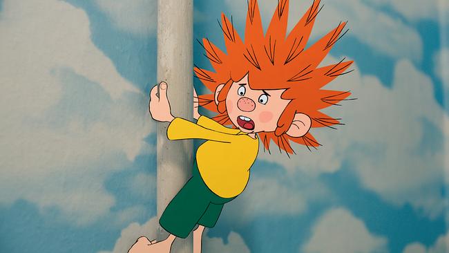 Pumuckl stehen die Haare zu Berge.