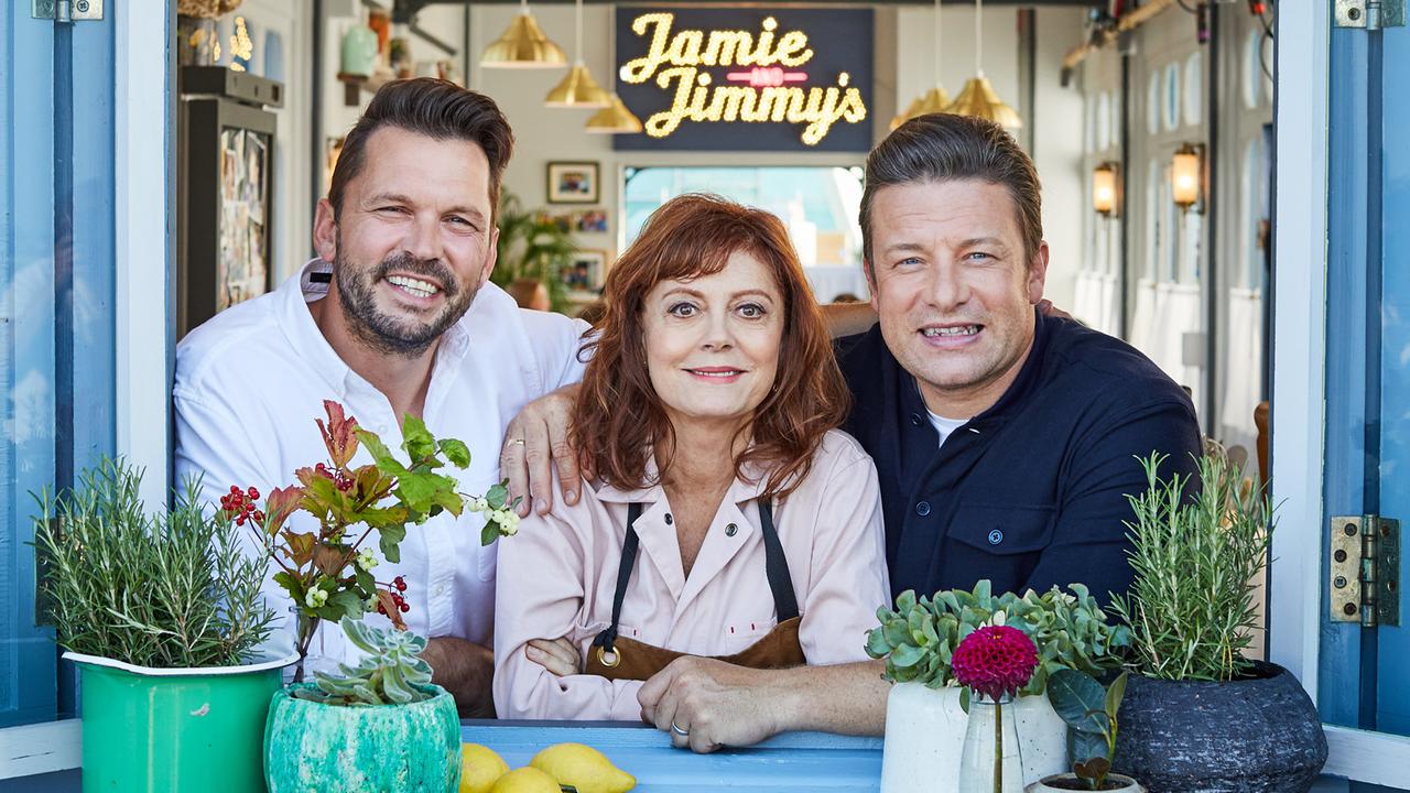 "Jamie & Jimmy's Food Fight Club": Jimmy Doherty, Susan Sarandon, Jamie Oliver