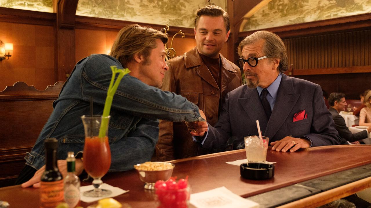 "Once Upon a Time in Hollywood": Brad Pitt (Cliff Booth), Leonardo DiCaprio (Rick Dalton), Al Pacino (Marvin Schwarz)