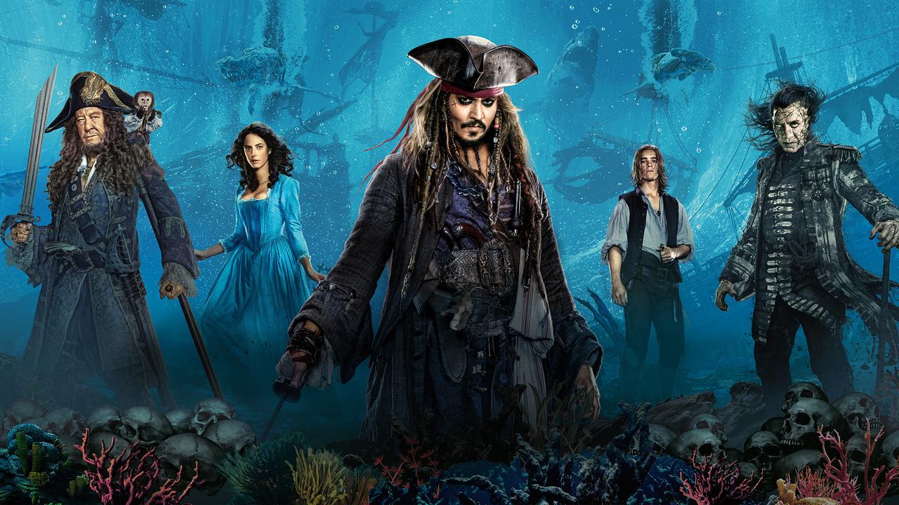 Geoffrey Rush (Capt. Hector Barbossa), Kaya Scodelario (Carina Smyth), Johnny Depp (Capt. Jack Sparrow), Brenton Thwaites (Henry Turner), Javier Bardem (Capt. Armando Salazar)