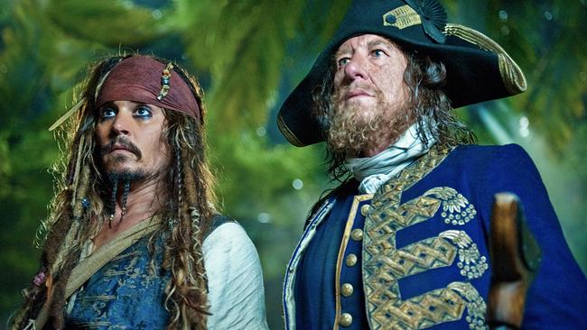 Im Bild: Johnny Depp (Capt. Jack Sparrow), Geoffrey Rush (Hector Barbossa).