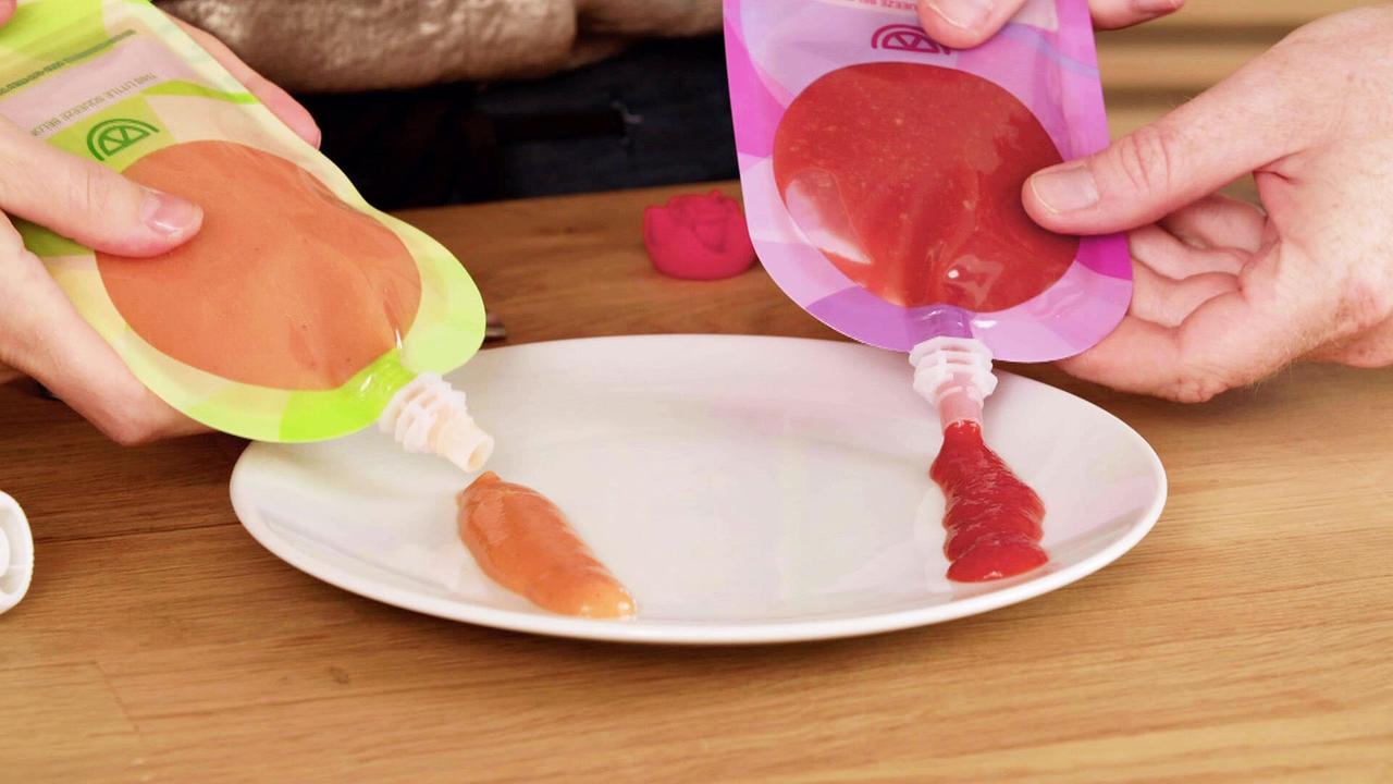 © ORF/On Media Zwei verschiedene Sorte Quetschies auf einem Teller