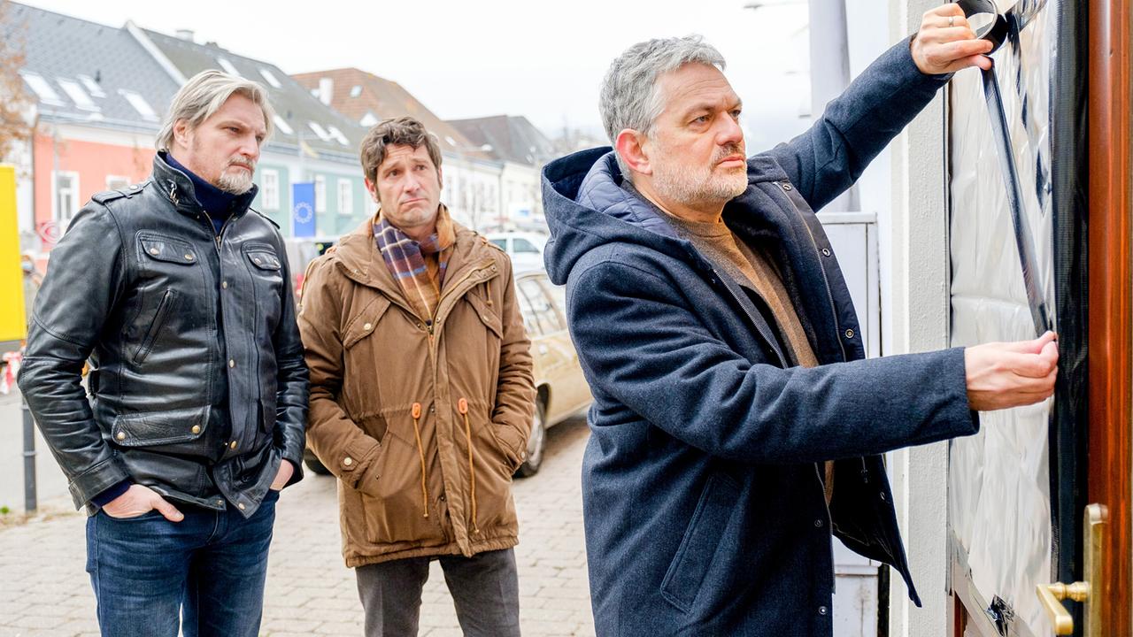 "Soko Donau – Grenzenlos": Stefan Jürgens (Carl Ribarski), Andreas Kiendl (Klaus Lechner), Wener Brix (Lukas Benesch)