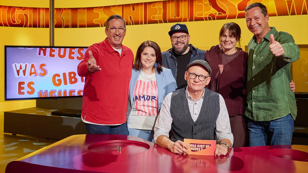 © ORF/Klaus Titzer Gruppenfoto mit Viktor Gernot, Isabell Pannagl, Michael Bauer, Oliver Baier, Eva Maria Marold und Alex Kristan im "Was gibt es Neues?"-Studio