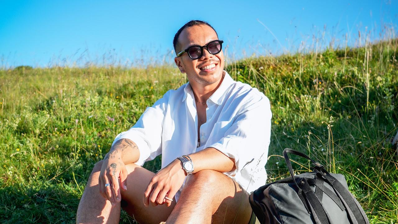 Willst Du mit mir gehen?: Kandidat Jason strahlt am Schöckl mit der Sonne um die Wette.
